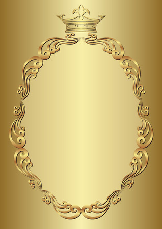 golden background with royal frameのイラスト素材