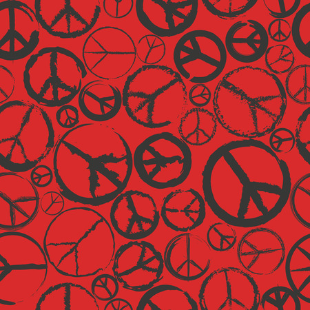 seamless pattern with peace signのイラスト素材