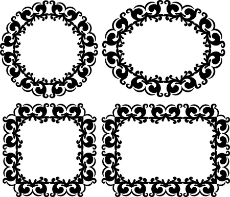 set of ornate framesのイラスト素材
