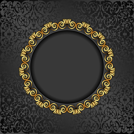 antique background with golden frameのイラスト素材