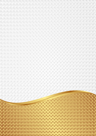 white and golden background with patternのイラスト素材