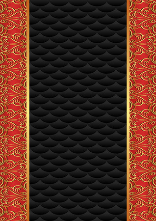 black background with antique ornamentsのイラスト素材