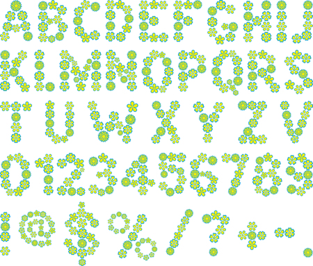 floral fontのイラスト素材