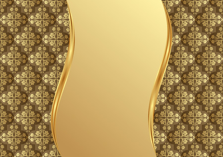 golden background with antique patternのイラスト素材
