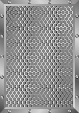 grille background with metal frameのイラスト素材