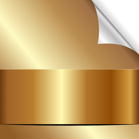 golden background with bent cornerのイラスト素材