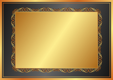 golden background with vintage frameのイラスト素材