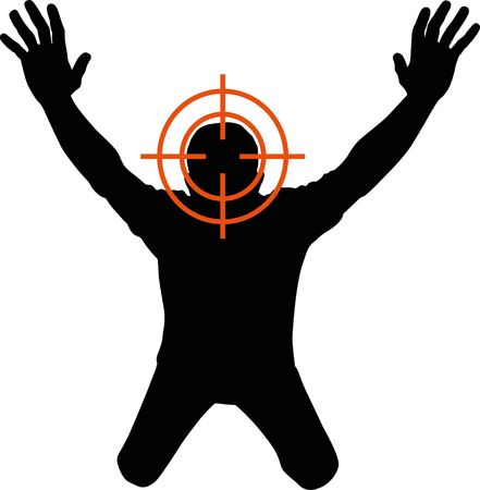 man with hands up as targetのイラスト素材