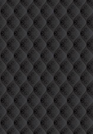 black seamless backgrand with decorative paternのイラスト素材
