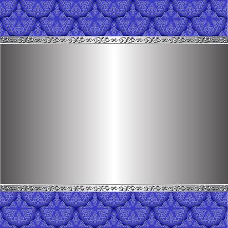 Silver background with antique patternのイラスト素材