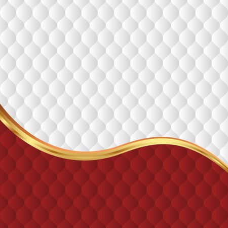white and red background with decorative pattern divided into twoのイラスト素材