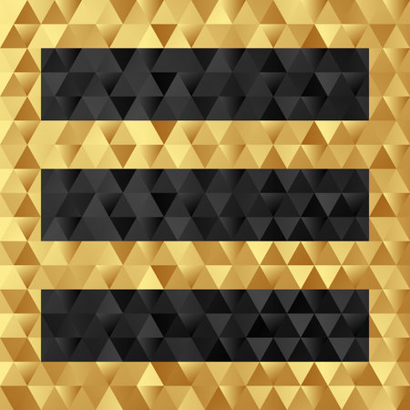 golden texture with three black banners