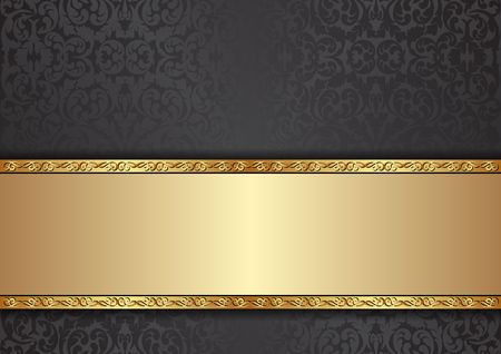 decorative background with floral pattern and golden ornamentsのイラスト素材