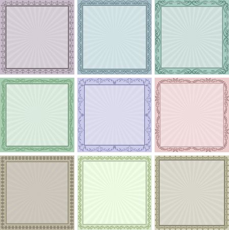 set of vintage frames with decorative bordersのイラスト素材