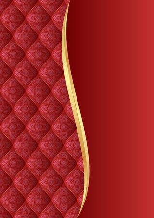 red background with decorative pattern divided into twoのイラスト素材