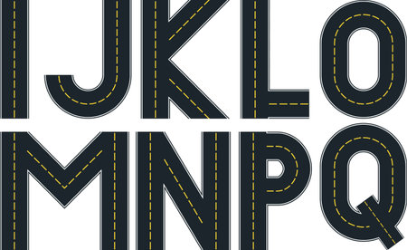 font in shape of road Vector illustration.のイラスト素材