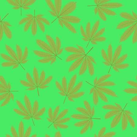 seamless pattern with marijuana leafのイラスト素材