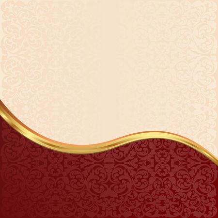 vintage background with floral pattern divided into twoのイラスト素材