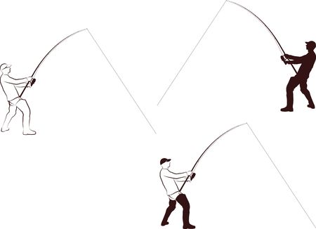 Silhouette of the angler.のイラスト素材