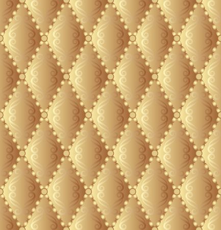A seamless pattern, golden background with ornamentのイラスト素材