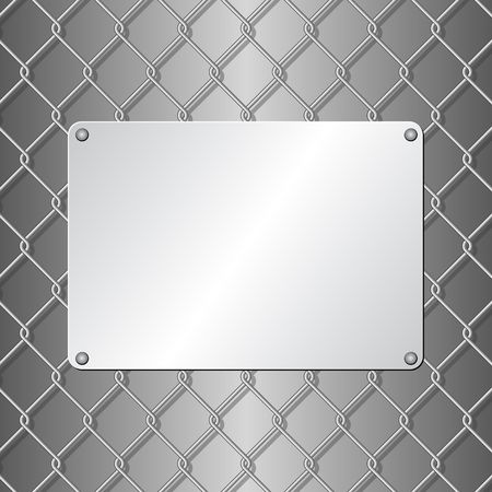 metallic plaque on wire mesh background

のイラスト素材