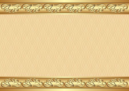 vintage background with golden ornamentのイラスト素材