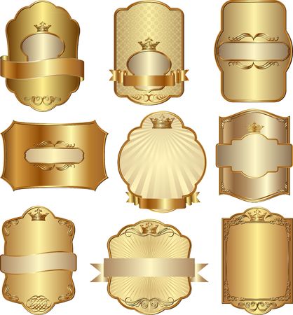 set of isolated old golden frames
のイラスト素材