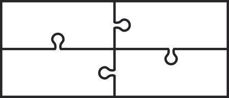 four connected pieces jigsaw puzzles with copy space
のイラスト素材