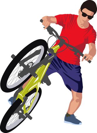 isolated male doing bike trick
のイラスト素材