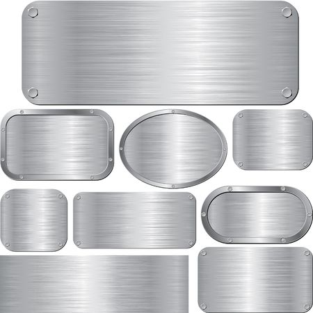 set of isolated metal textured plaques
のイラスト素材
