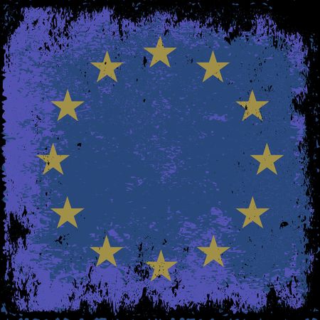 grunge flag of EUのイラスト素材