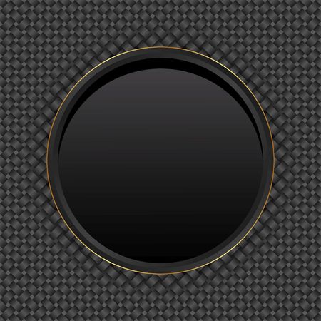 black textured background with round bannerのイラスト素材