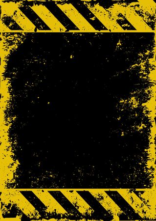 grunge background with warning signのイラスト素材