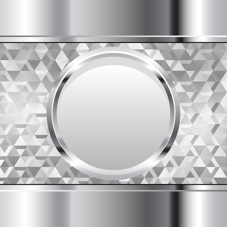 metal background with round bannerのイラスト素材