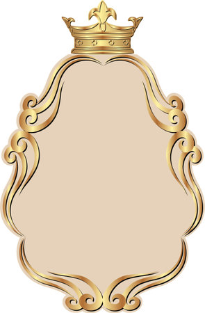 decorative frame with crownのイラスト素材