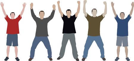 Male with hands upのイラスト素材