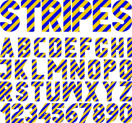 font with yellow and blue stripesのイラスト素材