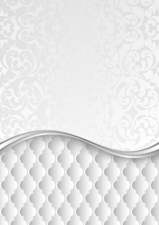 white ornate background with vintage patternのイラスト素材