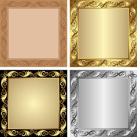 vintage frame - golden silver and black
のイラスト素材