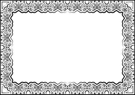 vintage frame silhouetteのイラスト素材