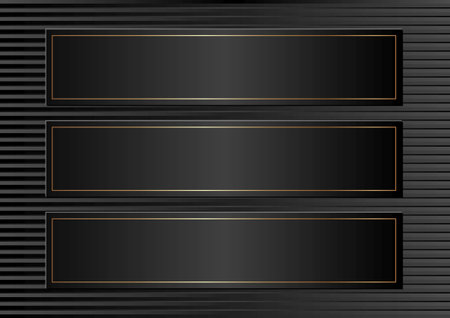 three black plaques with golden borderのイラスト素材