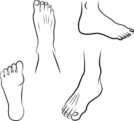 simple sketch of human feetsのイラスト素材