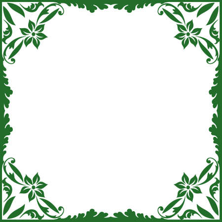 floral frame silhouetteのイラスト素材