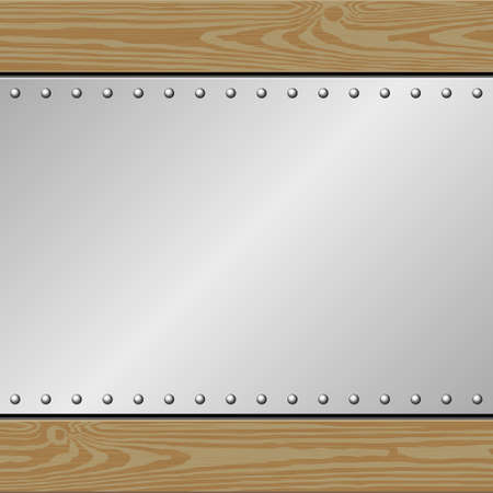 Metal plaque with wooden borderのイラスト素材