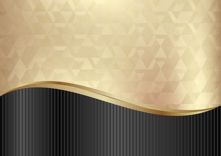 golden and black abstract geometric backgroundのイラスト素材