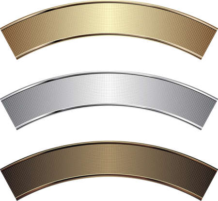 golden, silver and bronze metallic bannersのイラスト素材