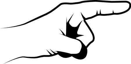hand pointing his fingerのイラスト素材