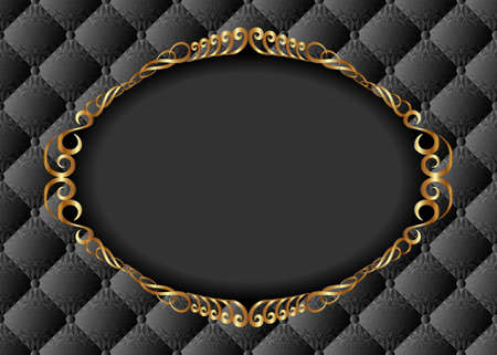 black background with golden frameのイラスト素材