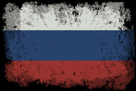 grunge flag of Russiaのイラスト素材