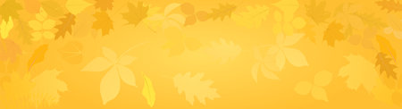 autumnal banner with shapes leavesのイラスト素材